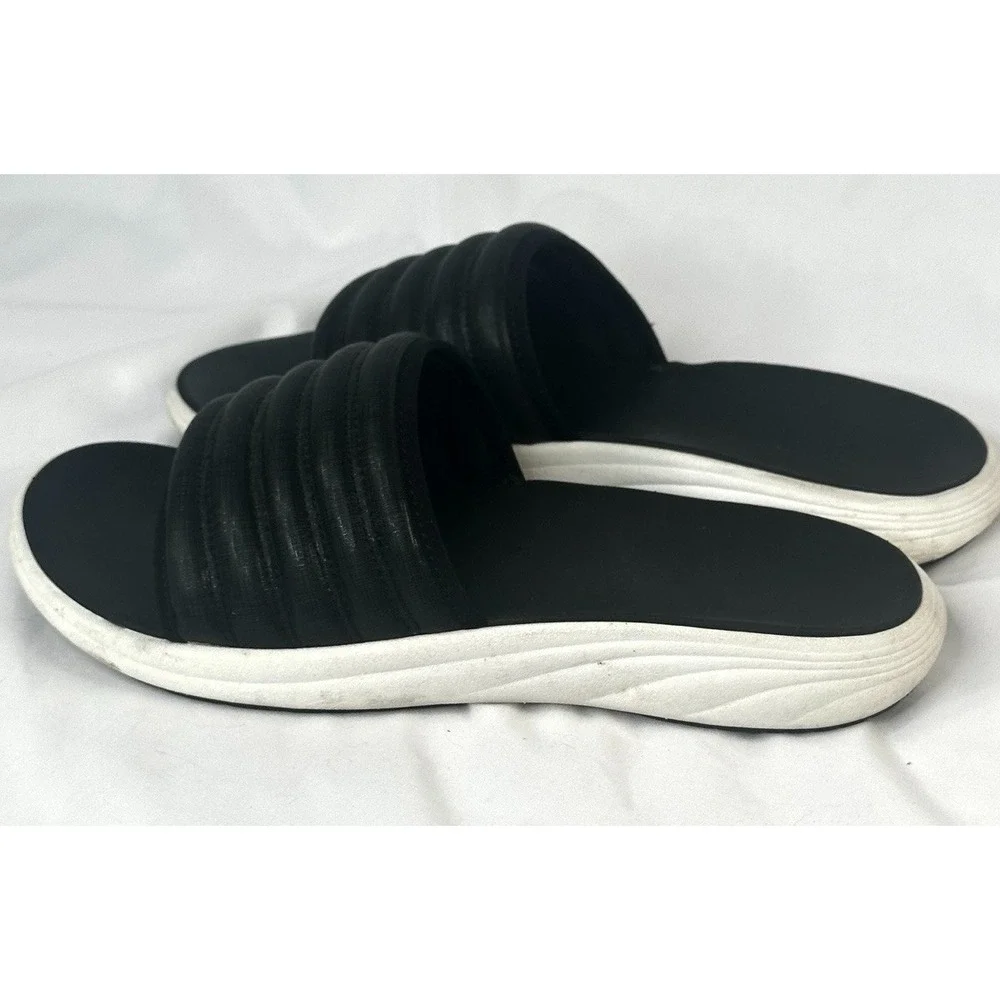 Olukai KOMO Slide Comfort Sandal Black/ White Men Sz 10